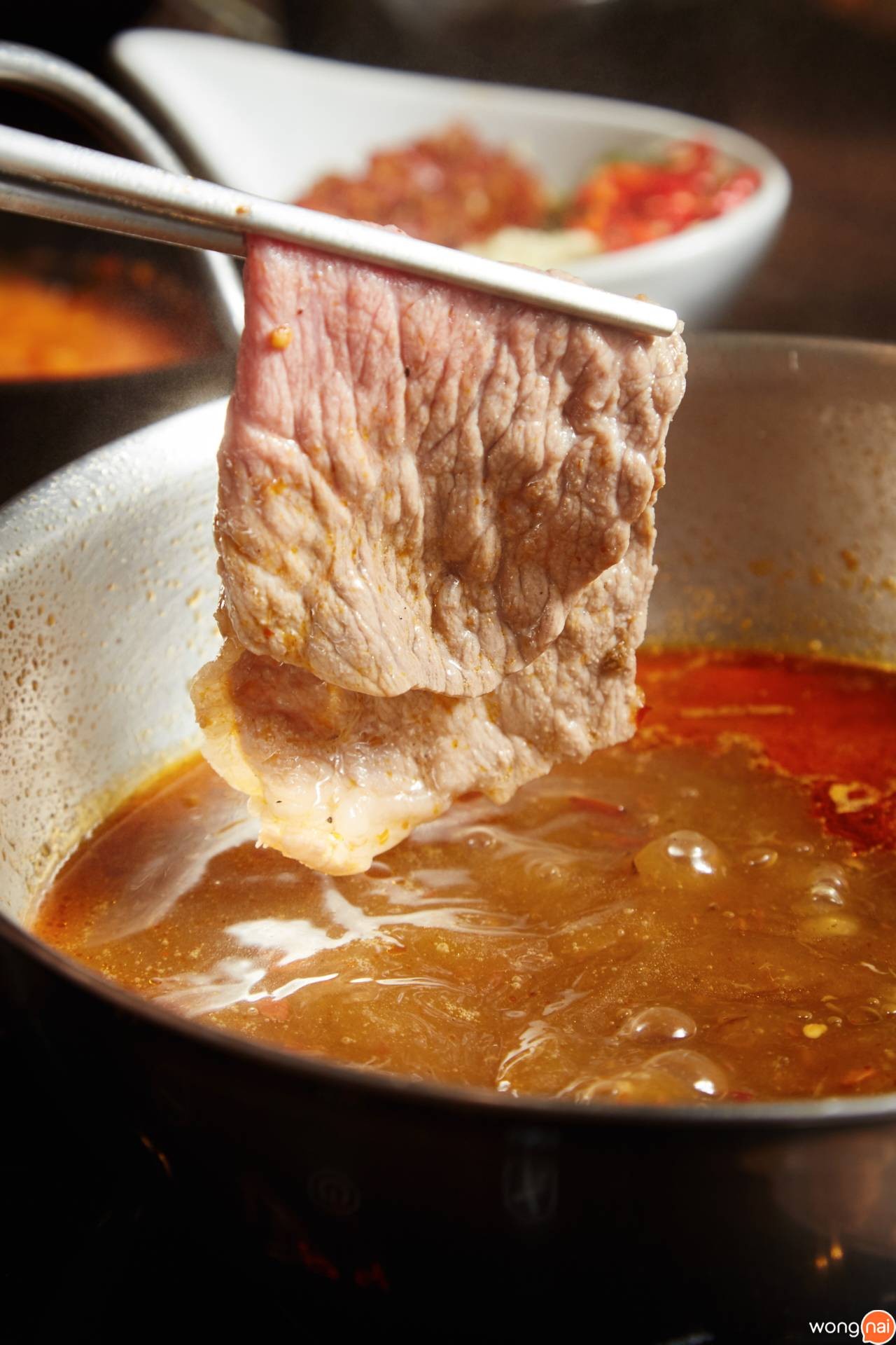 ซุปหม่าล่ารสเผ็ดซ่าเหมาะกับเนื้อวัว เซต Super Set Beef ของร้าน Shuushabu