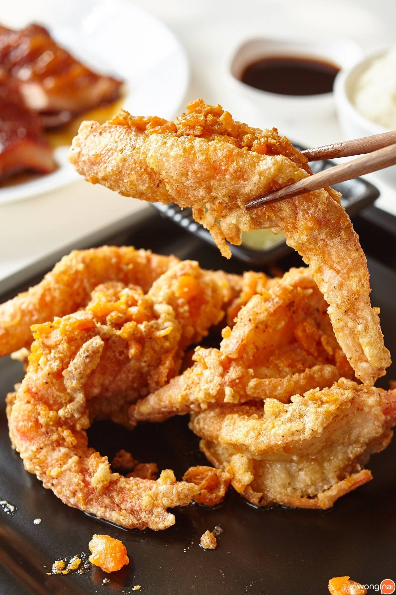 กุ้งผัดไข่เค็ม ร้าน Puilin Hongkong Food Style