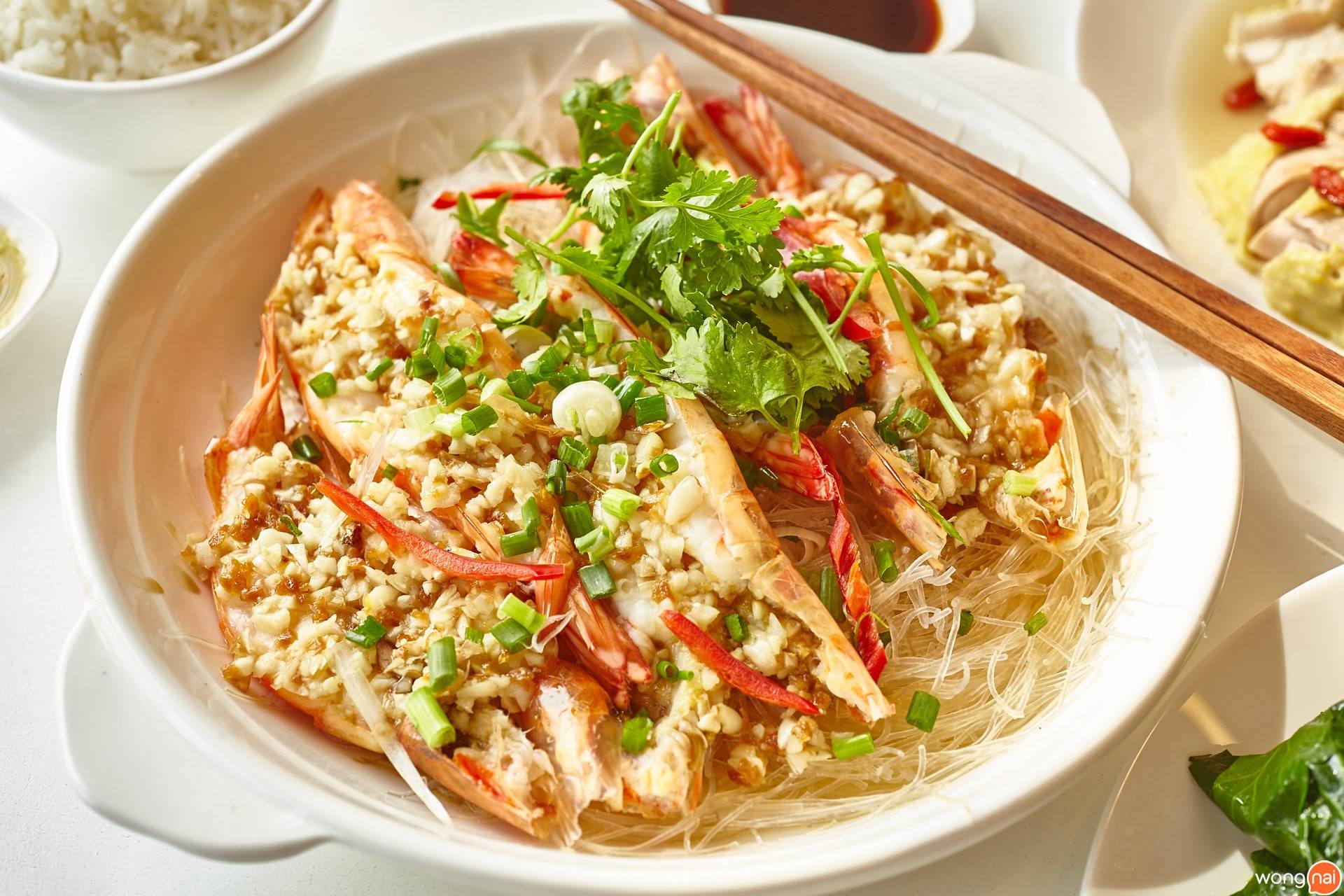 กุ้งนึ่งกระเทียมอ่าวฮ่องกง ร้าน Puilin Hongkong Food Style