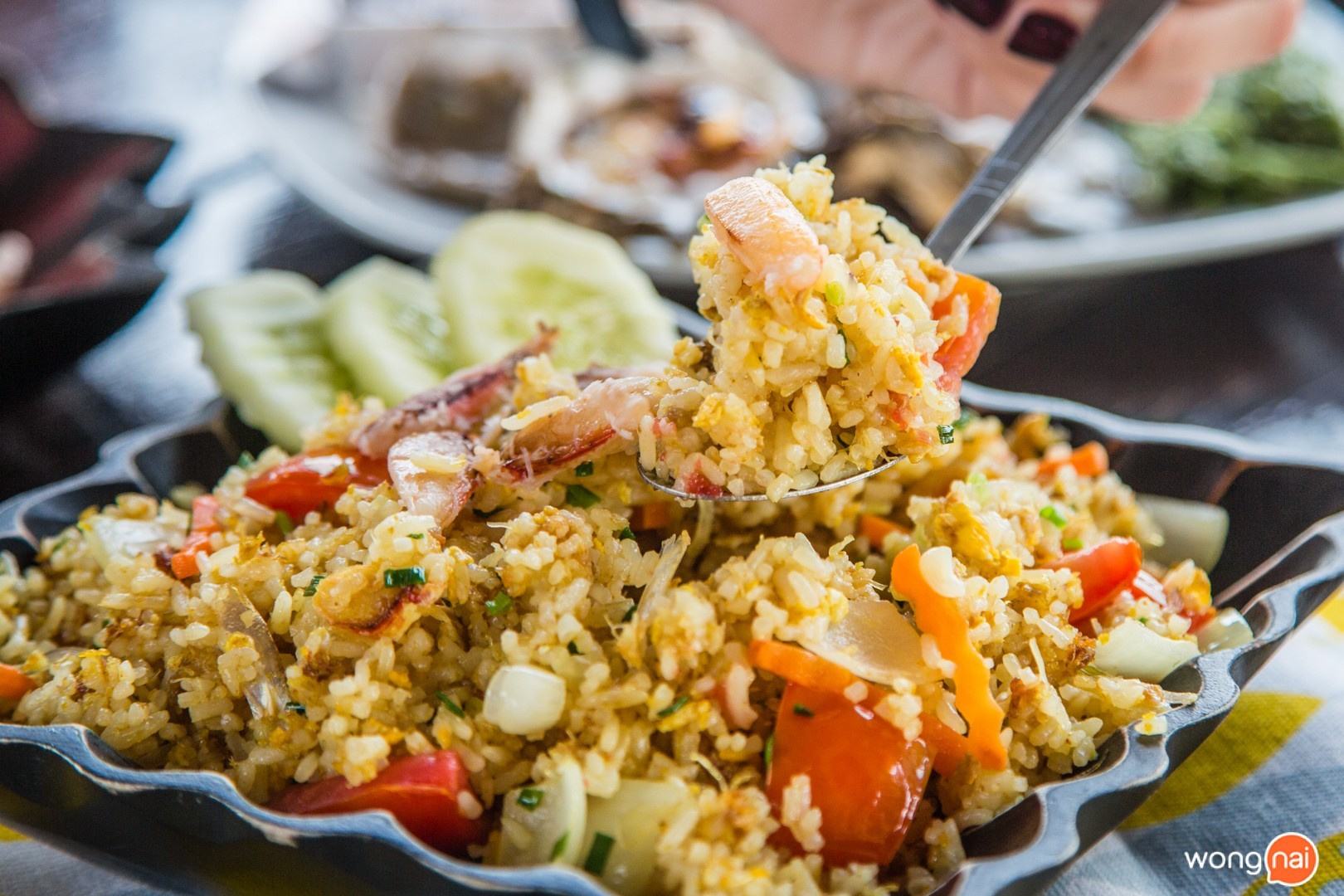 เมนู ข้าวผัดปู ร้าน ปรานนที ซีฟู้ด ปราณบุรี