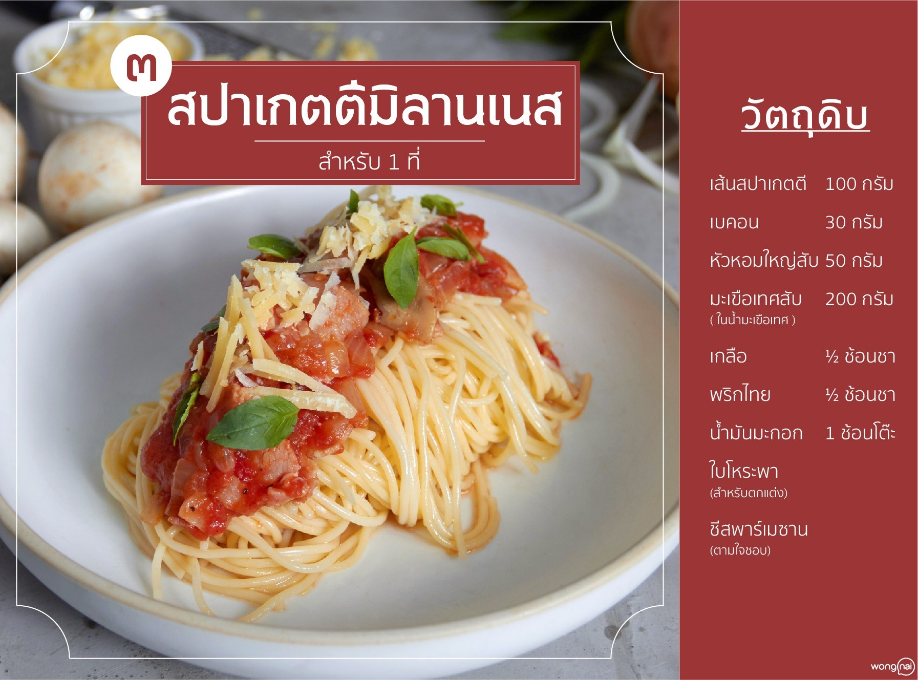 เมนู สปาเกตตีมิลานเนส