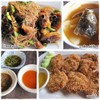 ไก่สมุนไพร,แกงส้มหน่อไม้ดอง,ทอดมันกุ้ง