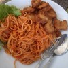 สปาเกตตี้ไก่ชุบแป้งทอด