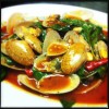 หอยลายผัดน้ำพริกเผา