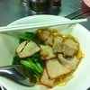บะหมี่หมูแดง+หมูกรอบ