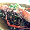 ยำดอกขจร กุ้งทอด