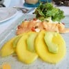 rock lobster with avocado & mango cocktail sauce