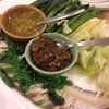 ปลาตาเดียวพร้อมน้ำพริก ผักสด