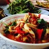 ยำผักบุ้งทอดกรอบ