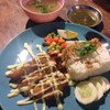 ข้าวปลาทอดราดครีมซอสมะนาว