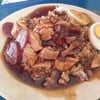 ข้าวหมูแดง หมูกรอบ กุนเชียง จานใหญ่ๆ