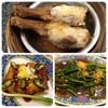 ขาเป็ด+ปอเปี๊ยะสด+คะน้าน้ำมันหอย