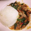 ข้าวราดแกงเขียวหวานแห้งหมู