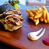 Spin Beef Burger on Charcoal Bun