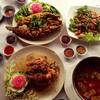 กุ้งทอดเกลือ ปลาช่อนลุยสวน แกงส้มชะอมทอด พล่ากุ้ง