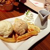 Waffle set with hazelnut and cookie dough