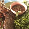 ปลาดุกทอดกับสะเดาน้ำปลาหวาน 35฿