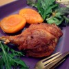 Duck confit with peach caramel
