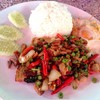 ข้าวราดผัดกระเพาหมูกรอบ+ไข่ดาว 35 บาท