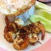 กุ้งกระเทียมราดข้าว+ไข่ดาว