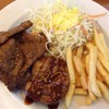 เสต็กบาบีคิวและหมูพริกไทยดำ