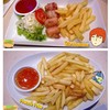 ไส้กรอกเบคอน..อร่อย ไม่อมน้ำมัน^^ French Fries..ทอดออกมากำลังดี^^