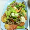 ยำก้านคะน้ากุ้งสด