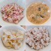 หมูเทวดา, มันกุ้ง, กระพรุนแก้ว, ข้าวกล้องสองสี