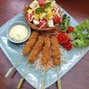 Fried Shrimp  Fruit Salad