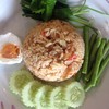 ข้าวผัดน้ำพริกกุ้งเสียบ