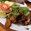 ลาบปลากระพงทอดกรอบ