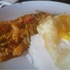 ข้าวกุ้งผัดน้ำพริกเผา . ไข่ดาว