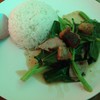คะน้าหมูกรอบราดข้าว