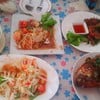 1.ตำสวนแก้ว
2.ตำไทยไข่เค็ม
3.ปลาทอดสมุนไพร
4.แกงเห็ด
5.ไก่ทอดสมุนไพร