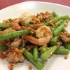 ถั่วแขกเจียวกระเทียมหมูสับกุ้ง