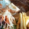 สเต็กเนื้อบดราดซอสเกรวี่+ไข่ดาว 