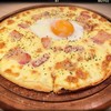 พิซซ่าหน้าคาโบนาร่า+ไข่ออนเซน