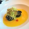 Crab Tortelliniwith Leek And Parma With Saffron Sauce