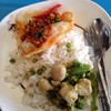 ข้าวราดแกง 50฿ ลูกชิ้นปลาขูดไม่ค่อยอร่อยค่ะ คาว