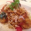 Spaghetti with prawns and dried tomato with olive oil 280.-