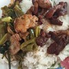 ผัดผักบุ้ง หมูทอด