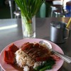 จานนี้ข้าวหน้าเป็ด แต่เจ้าของร้านแถวซี่โครงหมูย่างมาให้ชิม ย่างแนวๆหมูแดงอร่อยดี