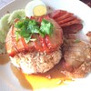 ข้าวหมูแดงหมูกรอบ 45฿