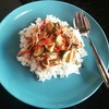 ผัดฉ่าหมูราดข้าว 