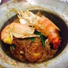 มีทั้งกุ้งแม่น้ำและกุ้งแชบ๋วยตัวโตๆ