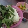 ผักสด+พริกสดจิ้มกะปิกินกับก๋วยเตี๋ยว