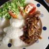 ข้าวหมูทอดกระเทียม 45 บาท