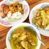 ต้มขมิ้นไก่บ้าน,ข้าวหมูฮ้อง+ผัดเผ็ดหมูป่า,แกงไก่บ้านลูกจาก