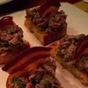 bruchetta : chicken liver with bacon