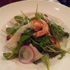 Shrimp, caramelized bacon salad with chipotle cream dressing